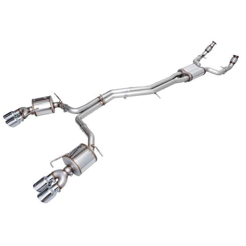 AWE Tuning 3015-42103 19-23 Audi C8 S6/S7 2.9T V6 AWD Touring Edition Exhaust - Chrome Silver Tips