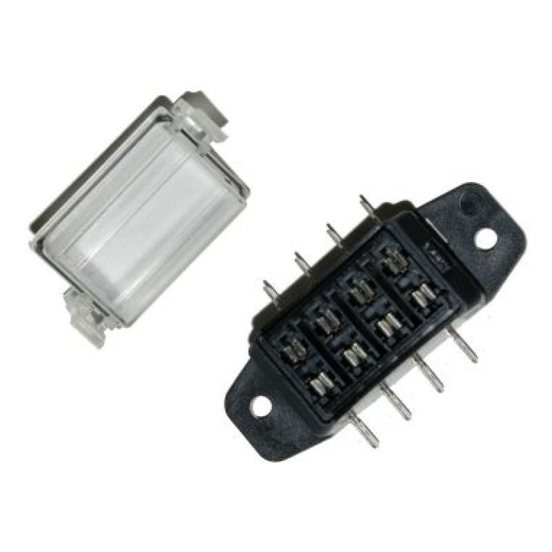 NAMZ NFB-01 ATO 4-Way Fuse Block (Water Tight Clear Cover - 1/4in. Male Disconnects)