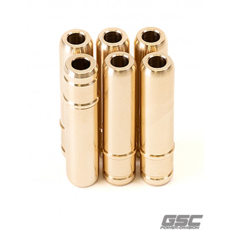 GSC Power Division 3147-6 GSC P-D Toyota G16E STD Manganese Bronze Exhaust Valve Guide Stopper Style - Set of 6