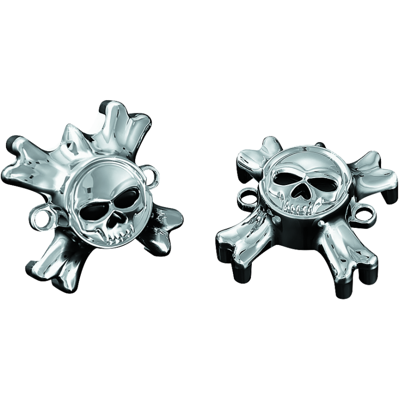 Kuryakyn 6278 Replacement Zombie Grip Emblems With Throttle Boss Chrome