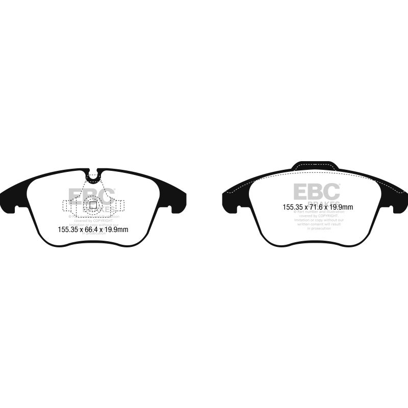 EBC 2016+ Jaguar XE-Type 2.0T Ultimax2 Front Brake Pads (Use w/ 12.4in Rotors)