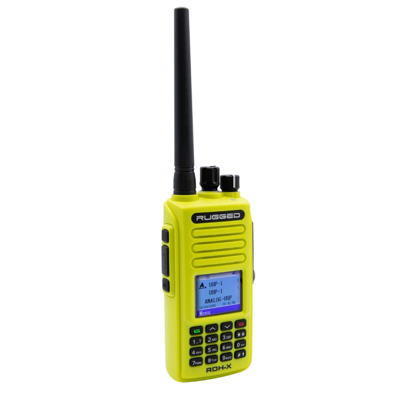 Rugged Radios RDH-X-HV WATERPROOF - Rugged RDH-X - Bus Band 2-Way Radio - Digital and Analog / Safety Yellow