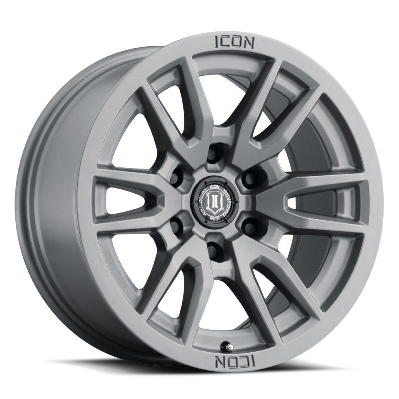 ICON 2417858347TT Vector 6 17x8.5 6x5.5 0mm Offset 4.75in BS 106.1mm Bore Titanium Wheel