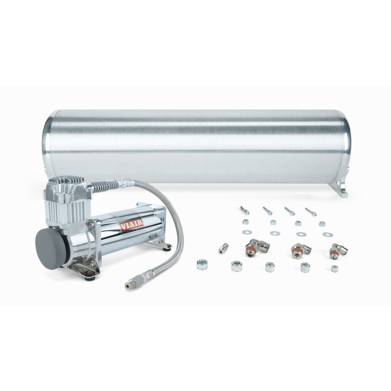 Air Lift 27763 24in FLO Tank w/ Viair 444c Compressor (Incl. Fittings & Tank Mounting Hardware)