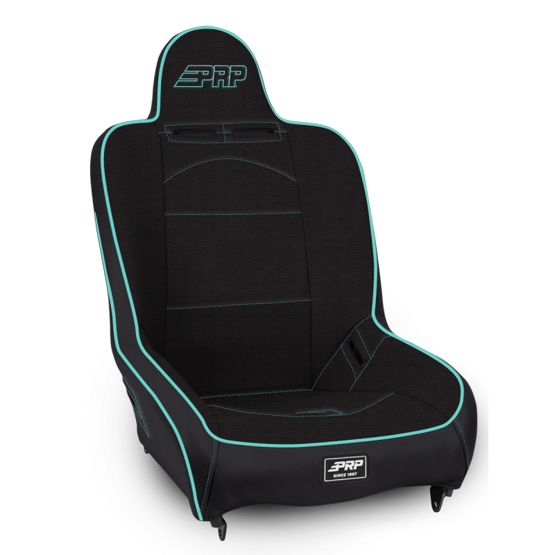 PRP Seats A100110-50-238 PRP Premier High Back Suspension Seat- Black/Teal Tweed