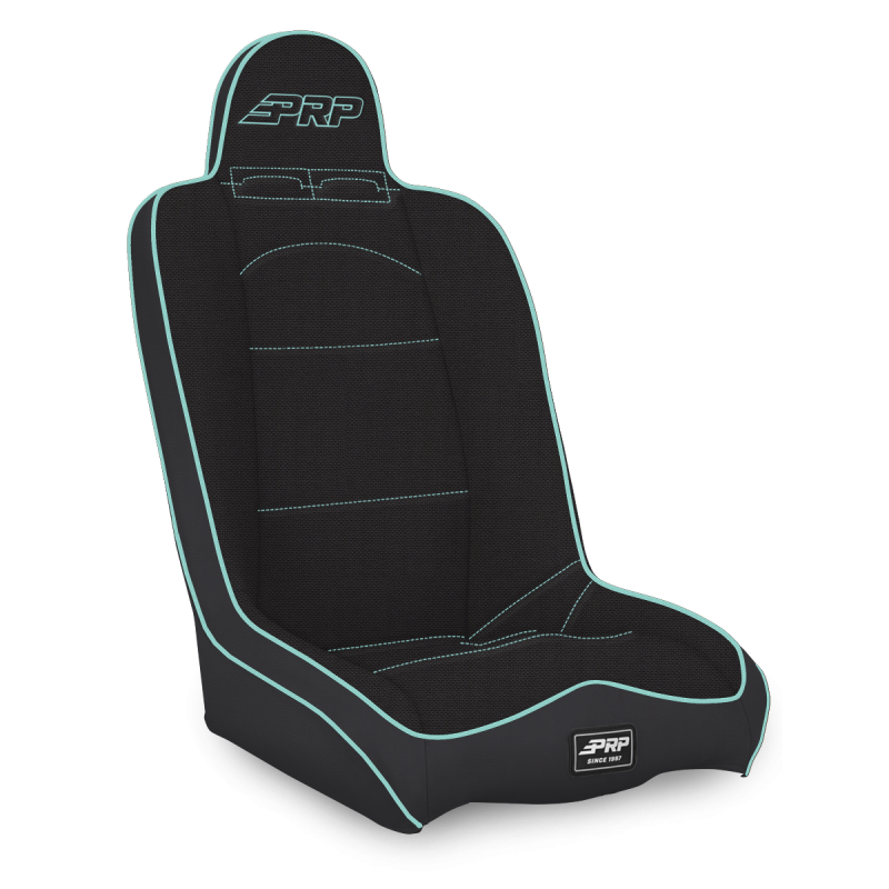 PRP Seats A140110-50-238 PRP Daily Driver High Back Suspension Seat- Black/Teal Tweed