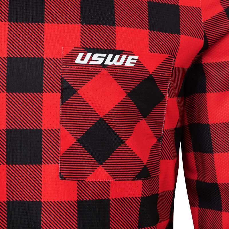 USWE 80951061400103 Flannel Long Sleeve Lightweight Off-Road Jersey Flame Red - XS