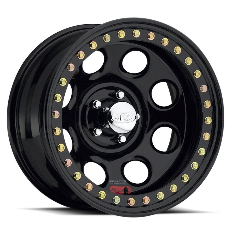 Raceline RT81 Rock 8 15x8in / 5x139.7 BP / -19mm Offset / 107.95mm Bore - Gloss Black Beadlock Wheel