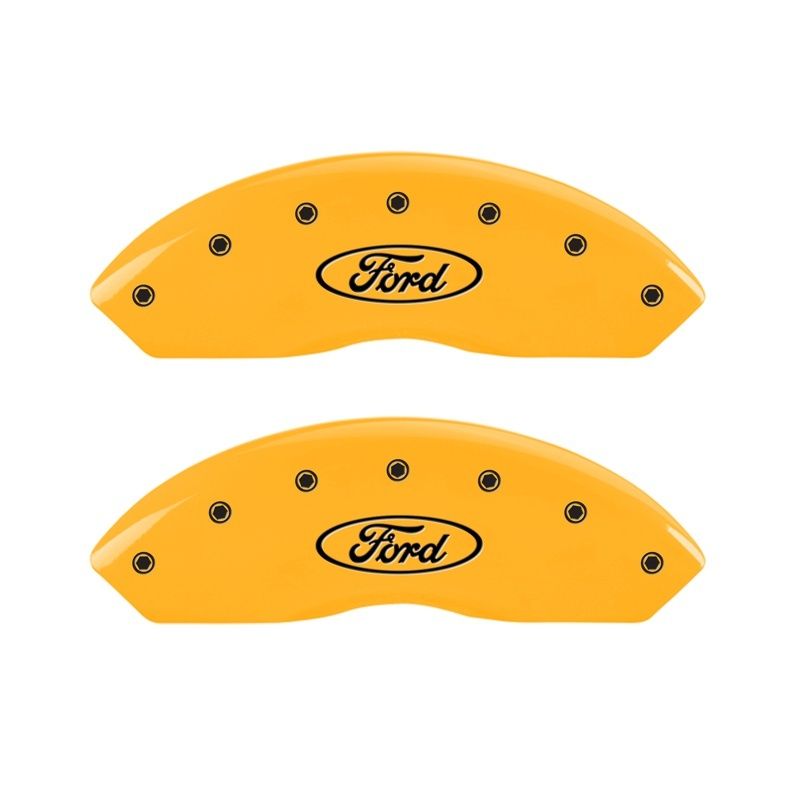 MGP 2 Caliper Covers Engraved Front Oval Logo/Ford Yellow Finish Blk Char 2011 Ford Focus