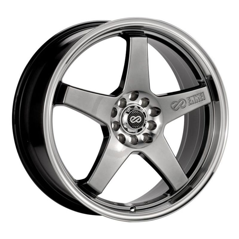 Enkei 446-875-5238HB EV5 18x7.5 5x105/110 38mm Offset 72.6 Bolt Diameter Hyper Black w/ Machined Lip Wheel