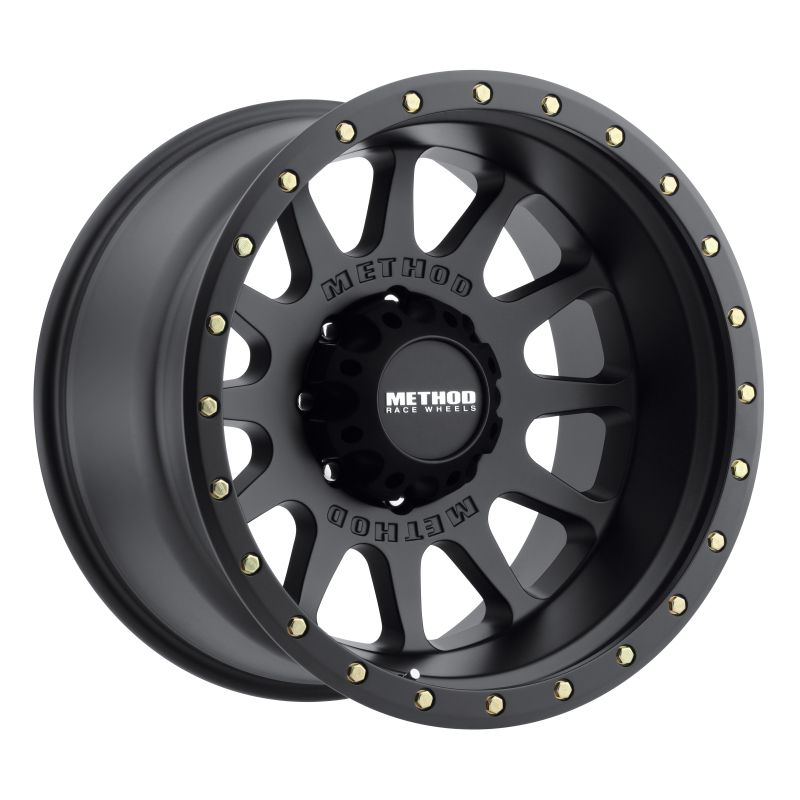 Method Wheels MR60529088512N Method MR605 NV 20x9 -12mm Offset 8x180 124.1mm CB Matte Black Wheel