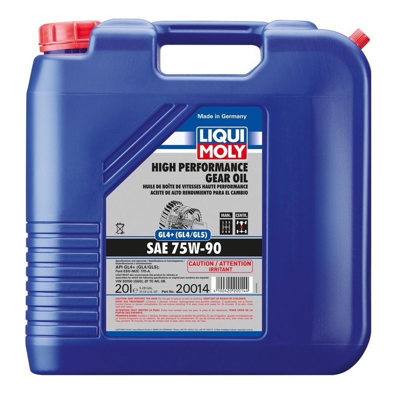 LIQUI MOLY 20014 High Performance Gear Oil (GL4+) SAE 75W-90