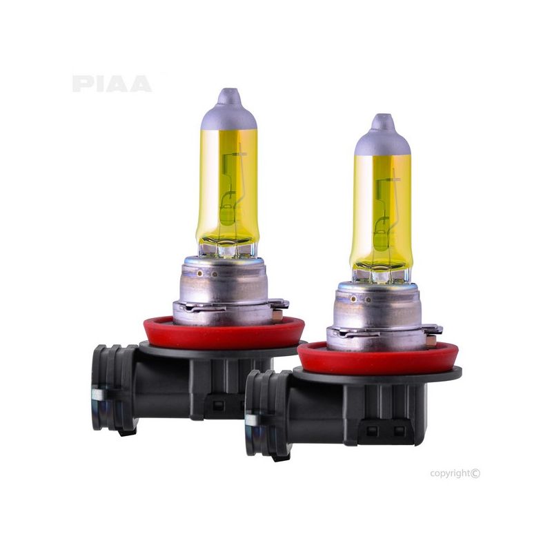 PIAA 22-13411 PIAA H11 Solar Yellow Twin Pack Halogen Bulbs