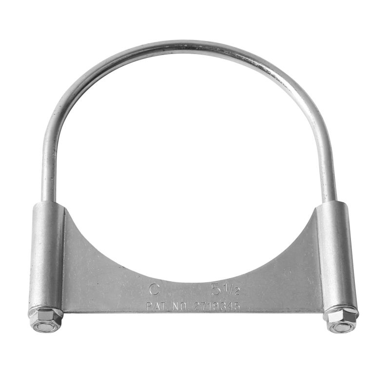 AP Exhaust T512Z 5.5" Heavy Duty Guillotine U-Bolt Exhaust Clamp w/Flange Nuts - Zinc Plated