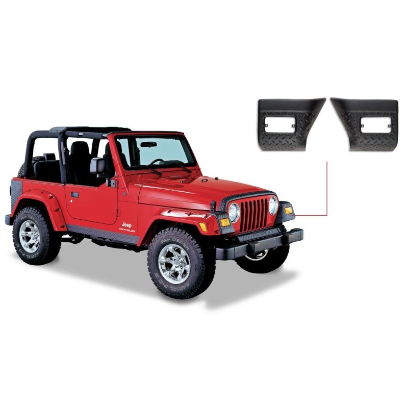 Bushwacker 14007 97-06 Jeep Wrangler Trail Armor Front Corners - Black