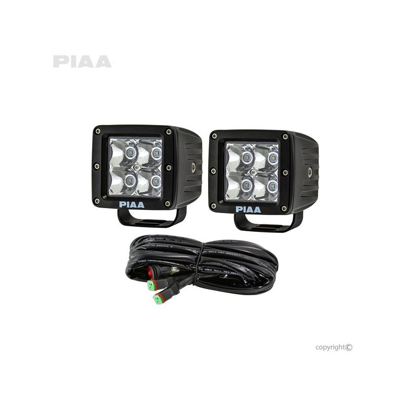 PIAA 26-06603 PIAA Quad Series Spot Beam LED Cube Lights w/ Harness