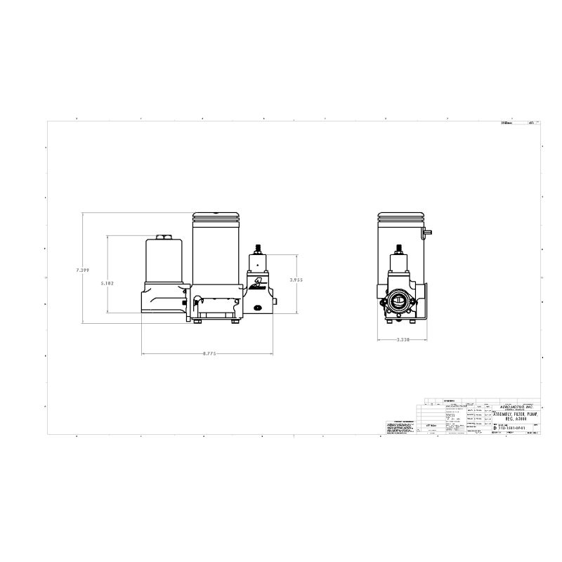 AEROMOTIVE AFS11215 A3000 Fuel System Kit Drag Race Carbureted