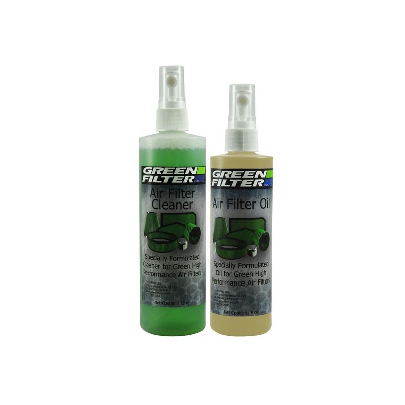 Green Filter USA 2800 Cleaner and Synthetic Oil Kit; 12oz. Cleaner; 8oz. Oil (Clear)