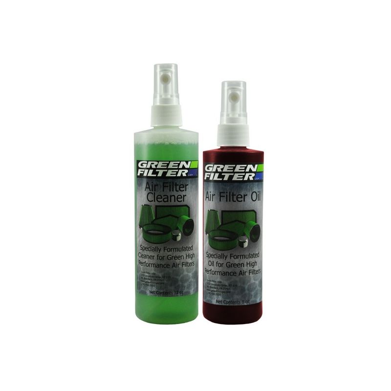 Green Filter USA 2801 Cleaner and Synthetic Oil Kit; 12oz. Cleaner; 8oz. Oil (Red)