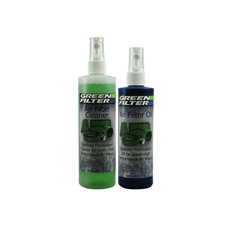 Green Filter USA 2802 Cleaner and Synthetic Oil Kit; 12oz. Cleaner; 8oz. Oil (Blue)