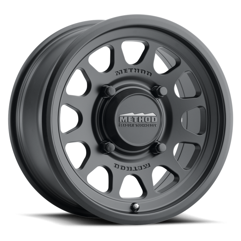 Method Wheels MR41447046552 Method MR414 Bead Grip 14x7 / 5+2/38mm Offset / 4x156 / 132mm CB Matte Black Wheel