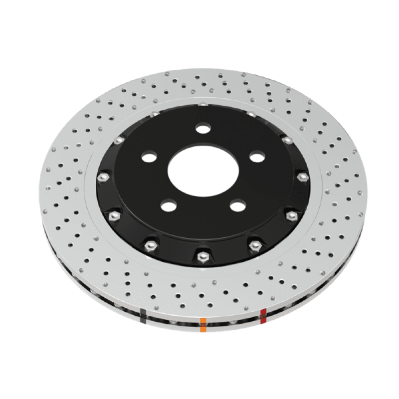 DBA 52808WV2BLKXD 09-11 Volkswagen CC VR6 3.6L Front 5000 Series 2-Piece Cross Drilled Wavey Rotor w/Black Hat