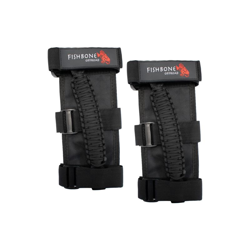 Fishbone Offroad Paracord Grab Handles w/Three Straps - Black