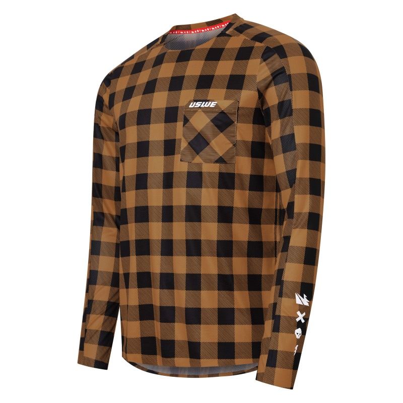 USWE w80951061042103 Flannel Long Sleeve Lightweight Off-Road Jersey Bronze - XS