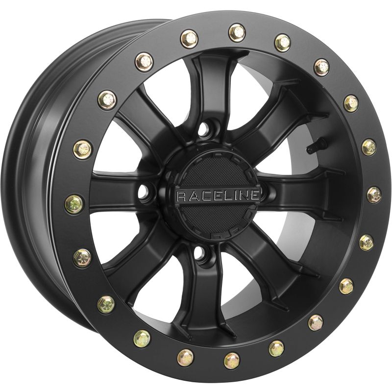 Raceline A71B Mamba 15x7in / 4x137 BP / 0mm Offset / 110.18mm Bore - Satin Black Beadlock Wheel