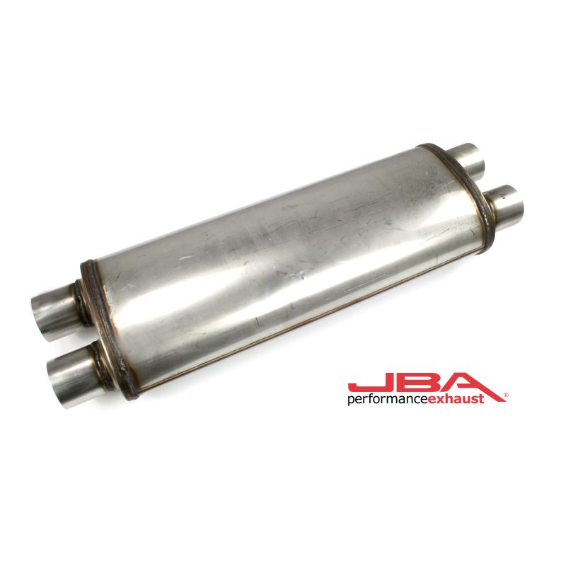 JBA Universal Chambered 304SS Muffler 22x8x5 2.5in Dual In/Dual Out