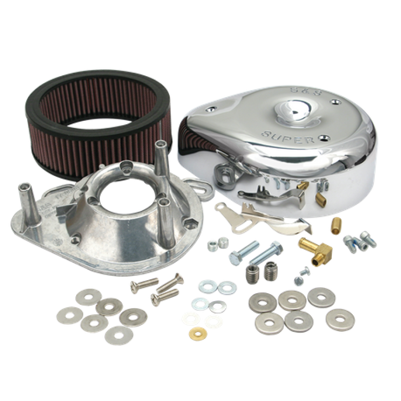 S&S Cycle 17-0399 84-92 BT/86-90 Sportster Models Teardrop Chrome Air Cleaner Cover for S&S Super E/G Carb