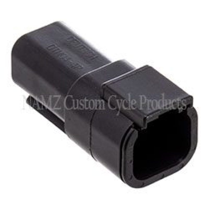 NAMZ MDR-4B Deutsch DTM 4-Position Receptacle w/4 Stamped Terminals & Wedgelock - Black (HD 74104-98BK)