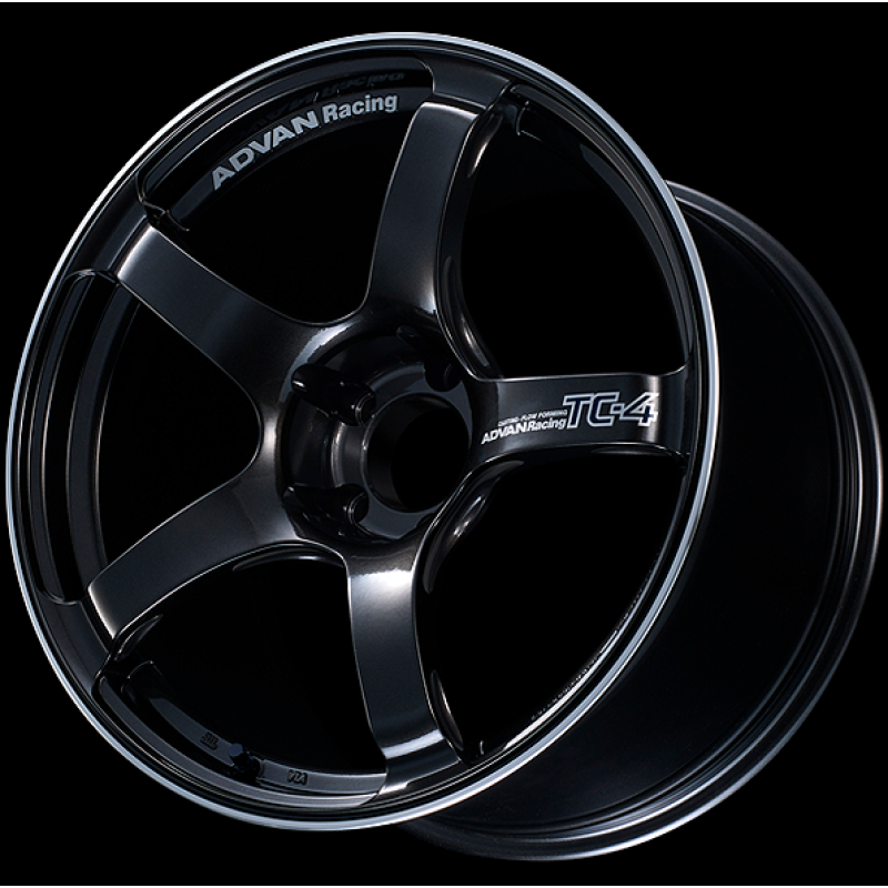 Advan YAD8J12EBGR TC4 18x9.5 +12 5-114.3 Racing Black Gunmetallic and Ring Wheel
