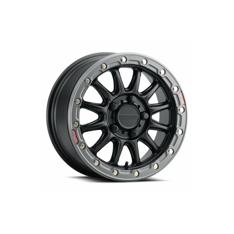 Raceline A14BG Alpha 15x7in/5x114.3 BP/25mm Offset/68mm Bore - Black & Gunmetal Ring Beadlock Wheel