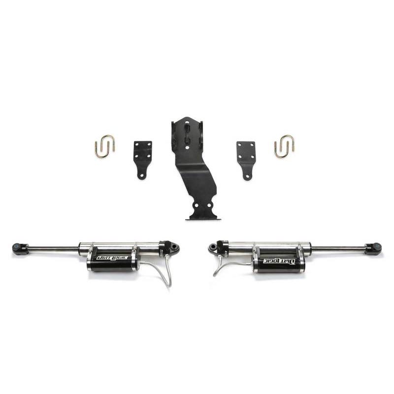 Fabtech FTS22314 19-20 Ford F450/F550 4WD Dual Steering Stabilizer System w/DL 2.25 Resi Shocks
