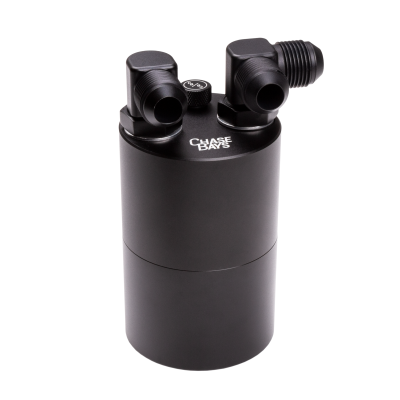 Chase Bays CB-OILCATCH-10AN90L-10AN -10AN 90 Deg L-Fitting Inlet -10AN Straight Outlet Oil Catch Can