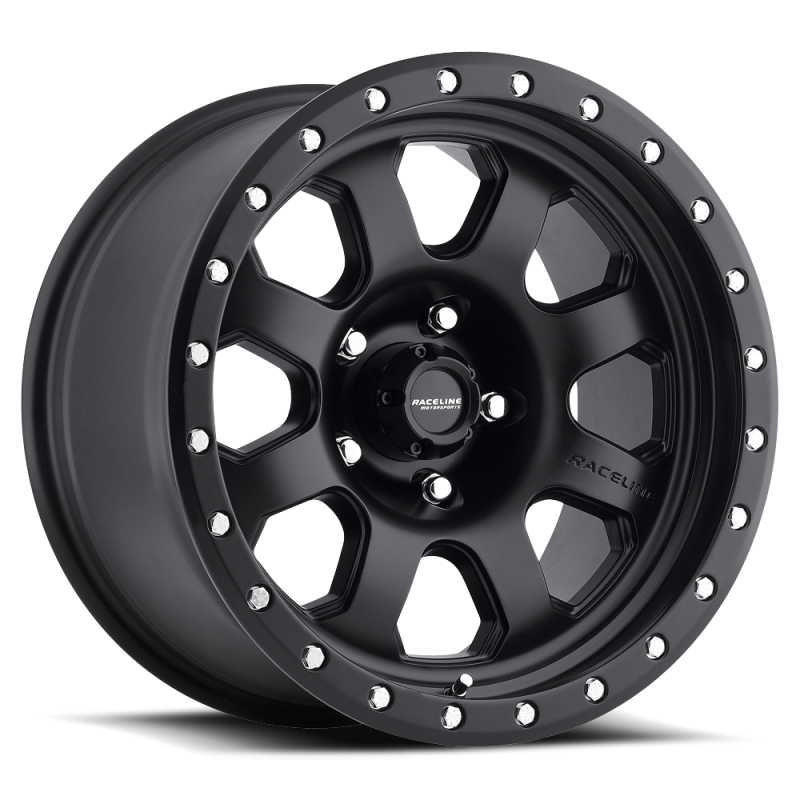 Raceline 929B Avenger 17x9in / 8x165.1 BP / -12mm Offset / 130.81mm Bore - Satin Black Wheel