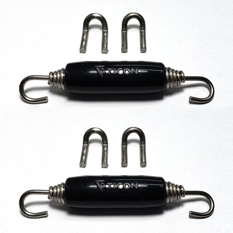 Ticon Industries Black Silicone Titanium Spring Tab and Spring Kit (4 Tabs/2 Springs) - 2 Pack