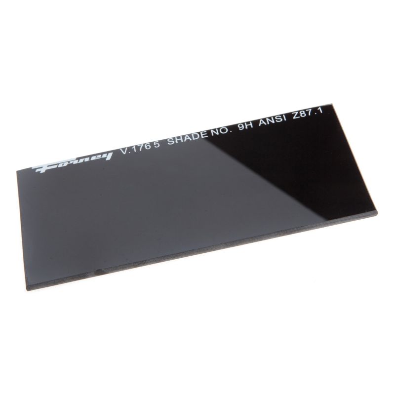 Forney 57009 Lens Replacement Hardened Glass, 4-1/4-Inch-by-2-Inch, Shade-9 , Black