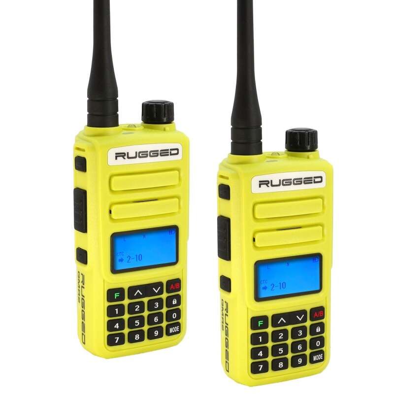 Rugged Radios GMR2-PLUS-2-PACK-HV 2 PACK - Rugged GMR2 PLUS - GMRS / FRS Two Way Handheld Radios Safety Yellow