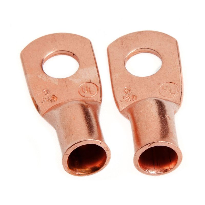 Forney 60091 Copper Cable Lugs, Number 6 Cable with 1/4-Inch Stud Size, 2-Pack