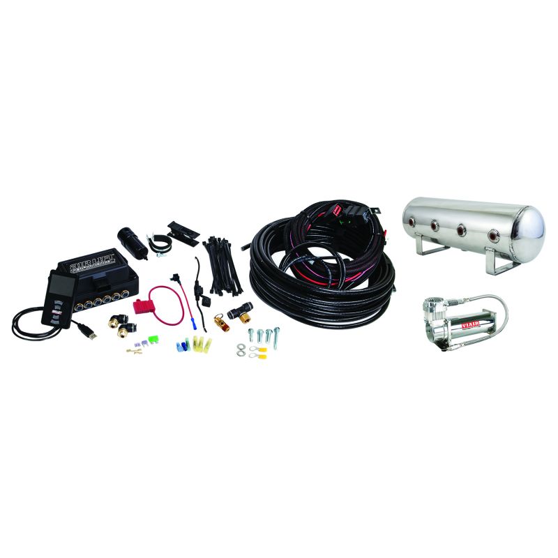 Air Lift Performance 3P (1/4 Air Line 2.5 Gal  Polished Aluminum Tank VIAIR 444C Comp)