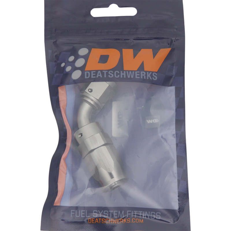 DeatschWerks 6-02-0819 6AN Female Flare Swivel 60-Degree Hose End CPE Anodized DW Titanium