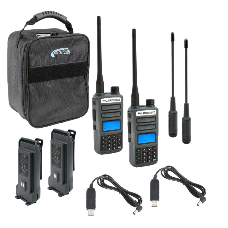 Rugged Radios RUGGED-ADVENTURE-PACK ADVENTURE PACK - GMR2 PLUS - GMRS / FRS Two Way Handheld Radios with Accessories