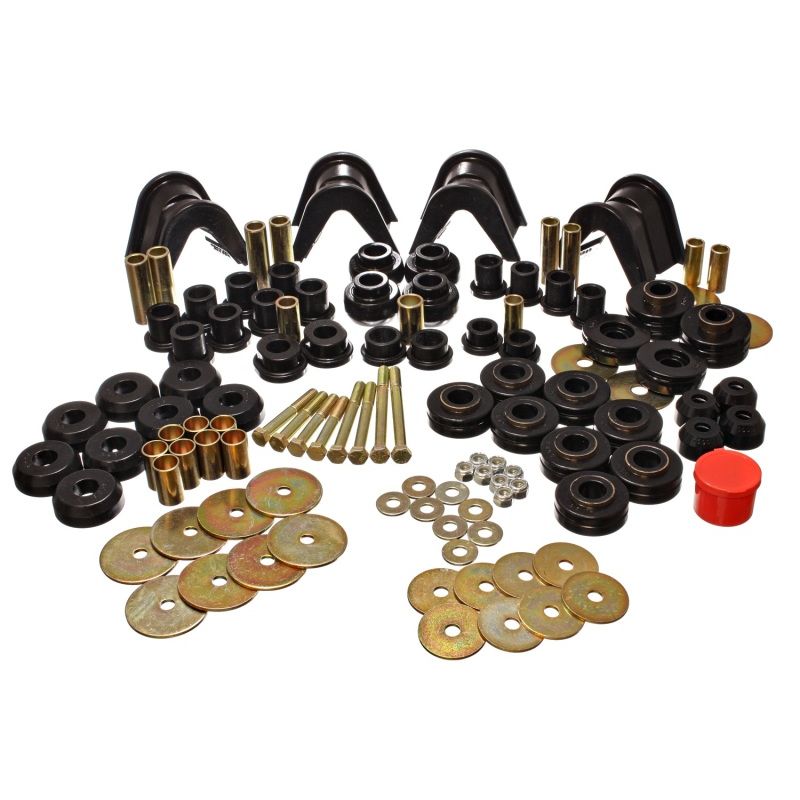 Energy Suspension 66-77 Ford Bronco 4WD (w/ 4 Deg C-Bushings) Black Hyper-Flex Master Bushing Set