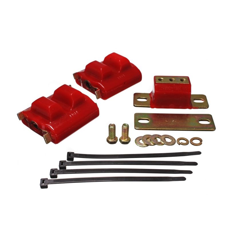 Energy Suspension 3.1130R 73-92 Chevrolet Camaro Red Motor and Transmission Mounts; Zinc Finish