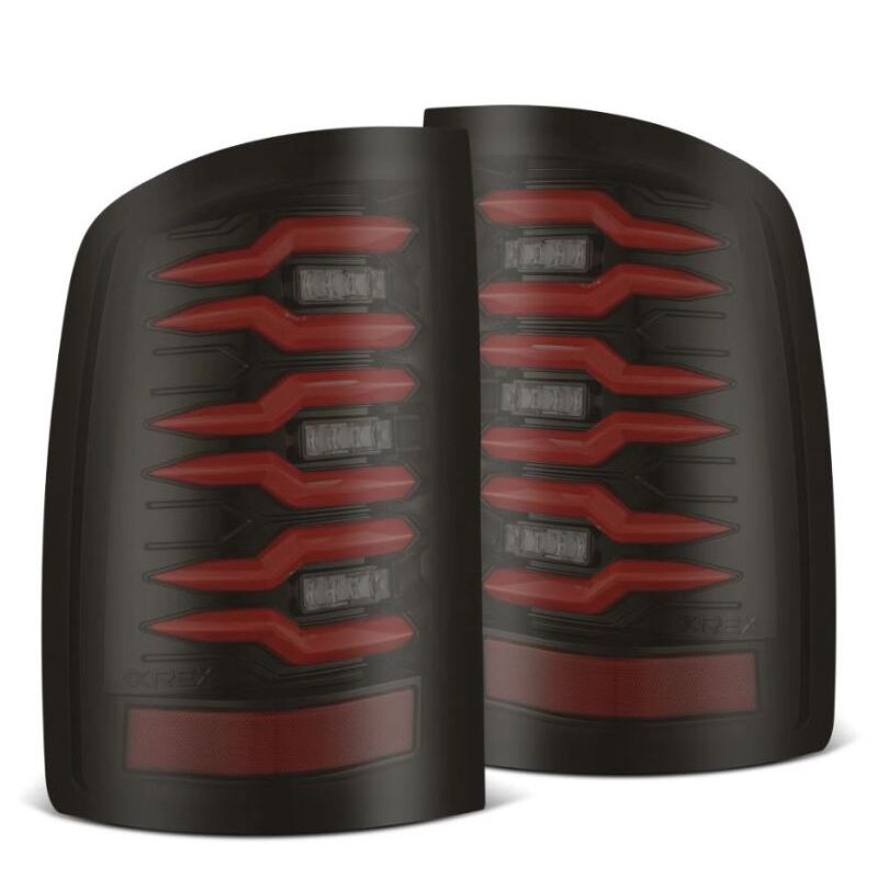 AlphaRex 630080 07-13 GMC Sierra 1500/07-14 2500/3500HD (No Clsc/Dually) Luxx-Series LED Tail Lghts Blk Red