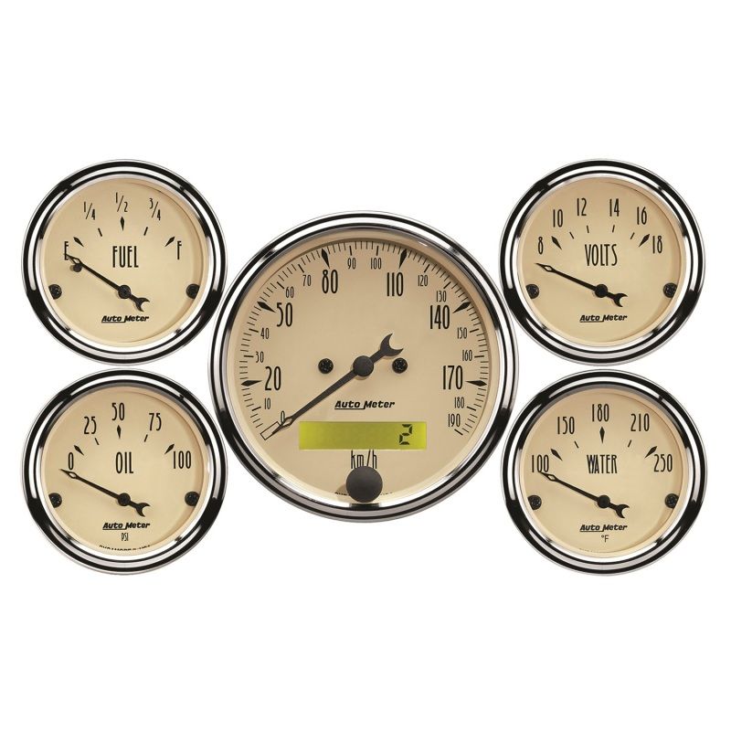 AUTOMETER ATM1809-M A/B 5pc. Gauge Kit w/ Elec. Speedo - Metric