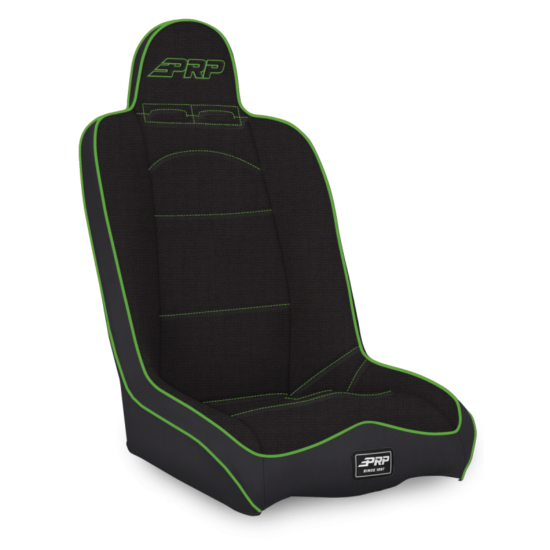 PRP Seats A140110-50-W PRP Daily Driver High Back Suspension Seat- Black/Green Tweed