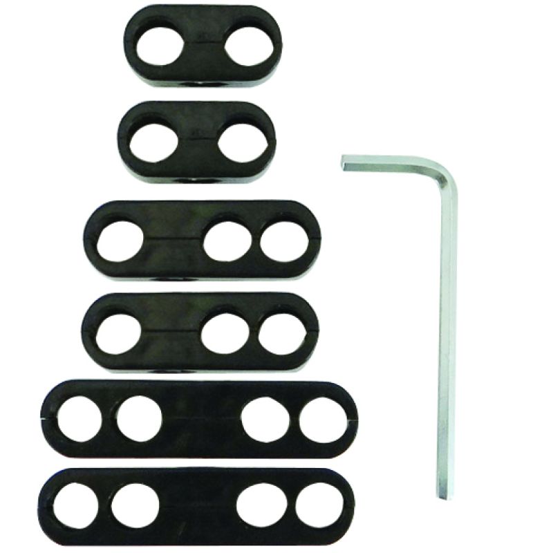 Moroso 72166 Spark Plug Wire Separator Kit w/Allen Wrench - Split Design - Black